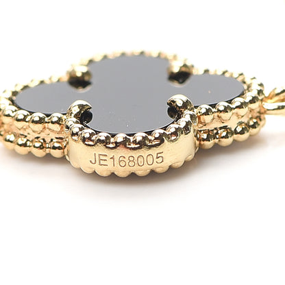 Van Cleef & Arpels 18K Yellow Gold Black Onyx 5 Motifs Vintage Alhambra Bracelet 5 of 6