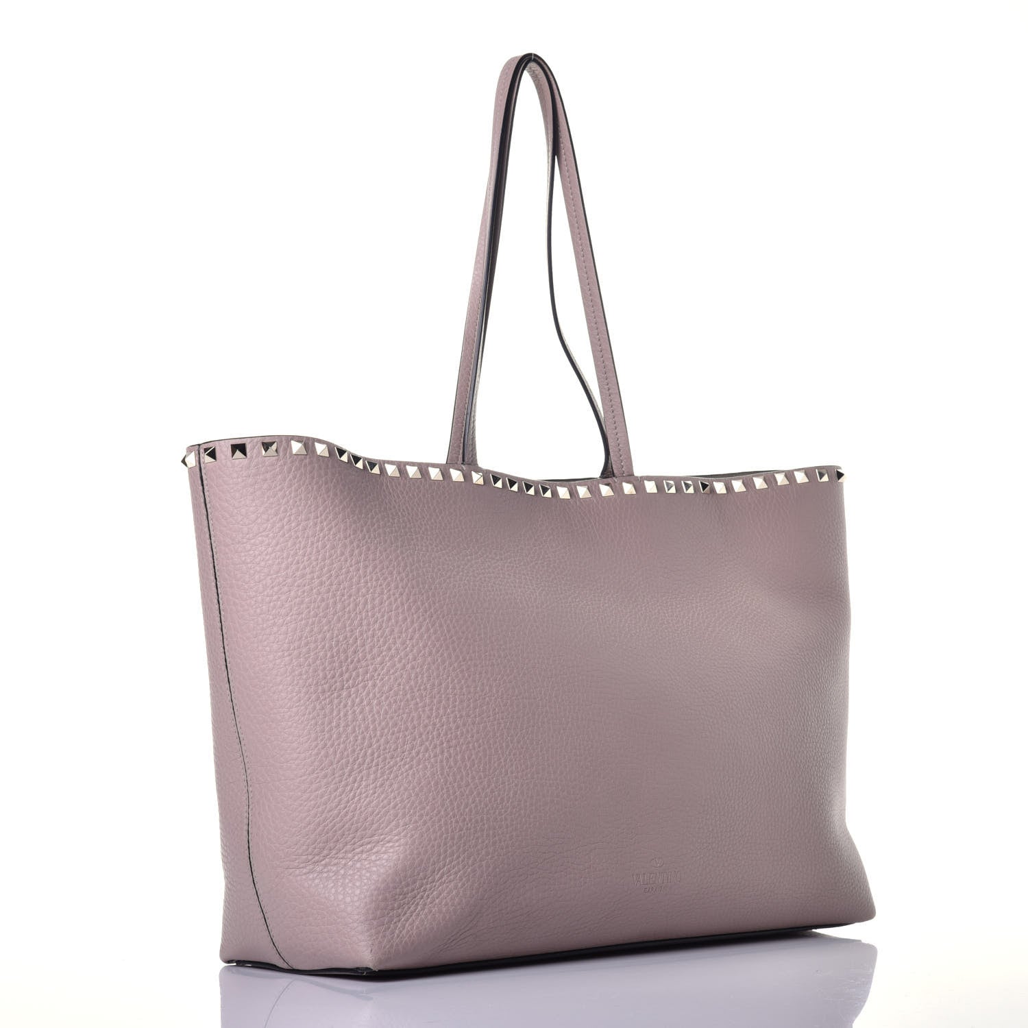 Valentino Garavani Grained Calfskin Rockstud Shoulder Tote Poudre 3 of 9