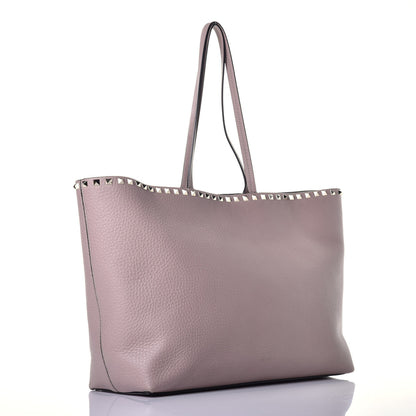 Valentino Garavani Grained Calfskin Rockstud Shoulder Tote Poudre 3 of 9
