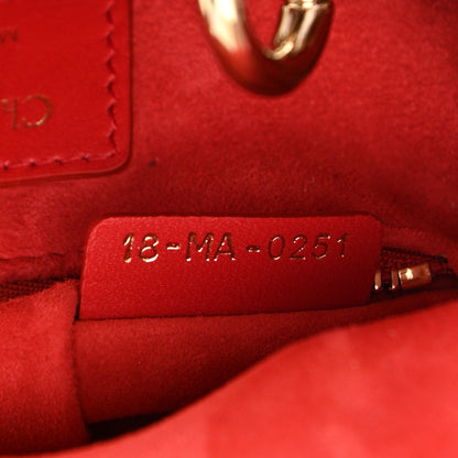 Christian Dior Calfskin Cannage Dioramour Mini Lady Dior Bag Bright Red 9 of 11