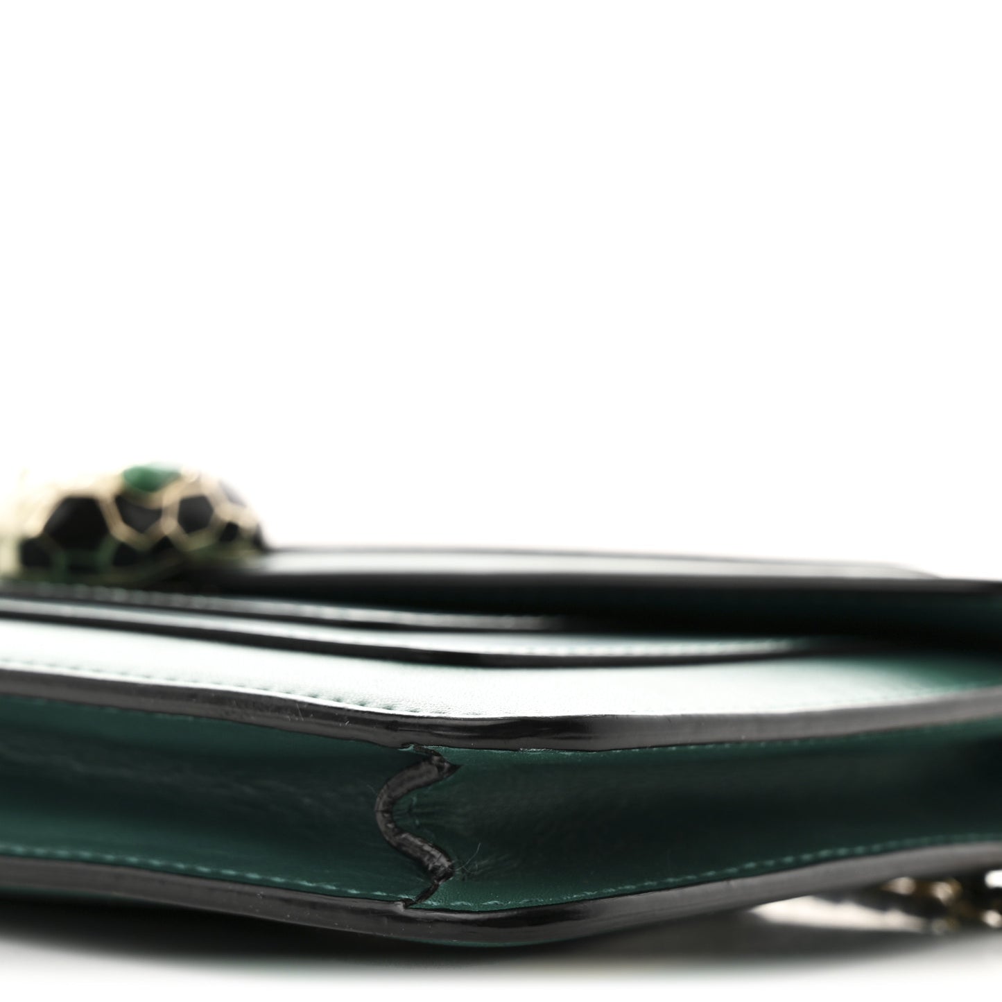 Calfskin Serpenti Forever Flap Clutch  Emerald Green