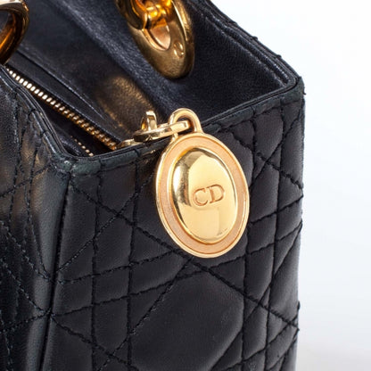 Christian Dior Lambskin Cannage Medium Lady Dior Black 7 of 11