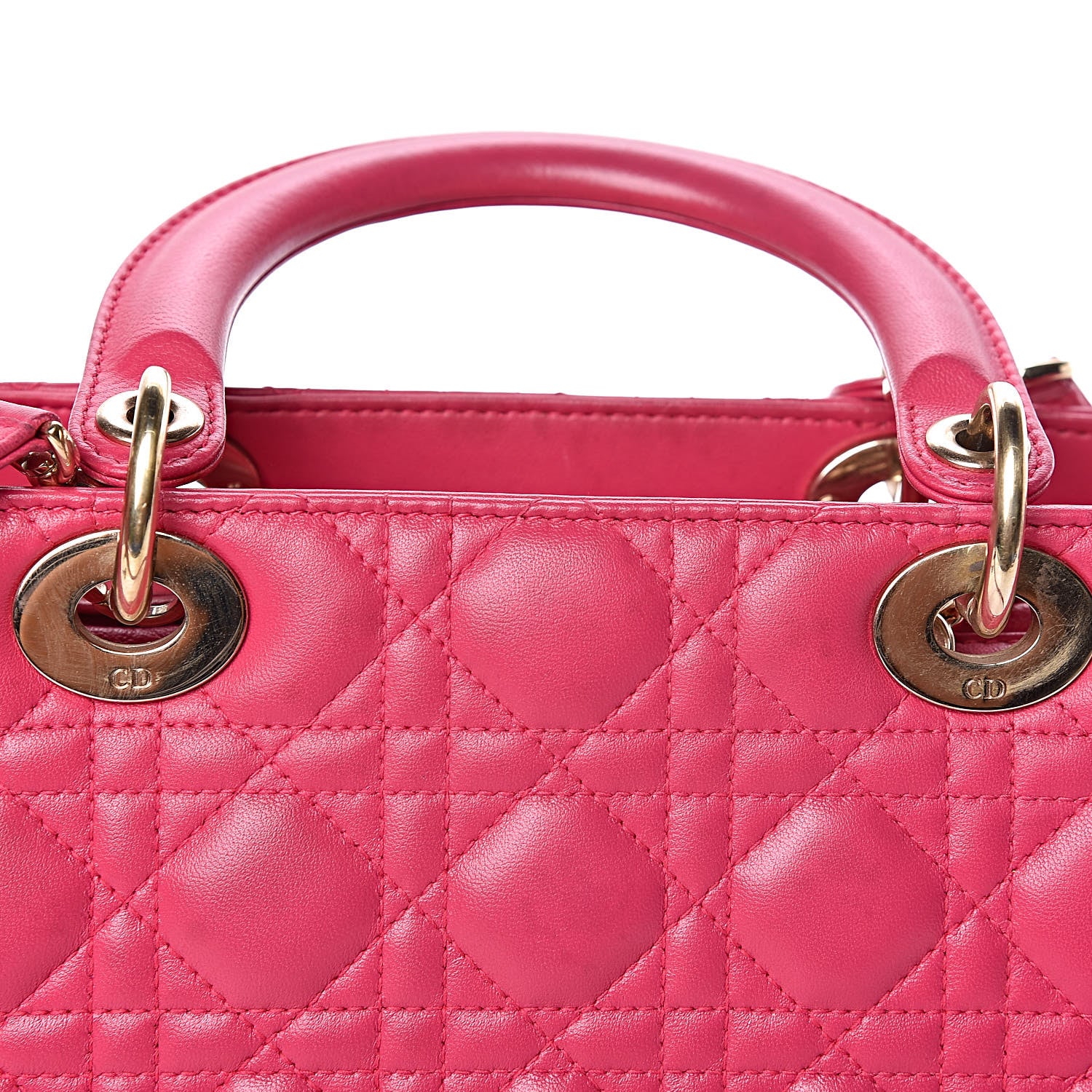 Christian Dior Lambskin Cannage Medium Lady Dior Pink 12 of 18