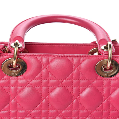 Christian Dior Lambskin Cannage Medium Lady Dior Pink 12 of 18