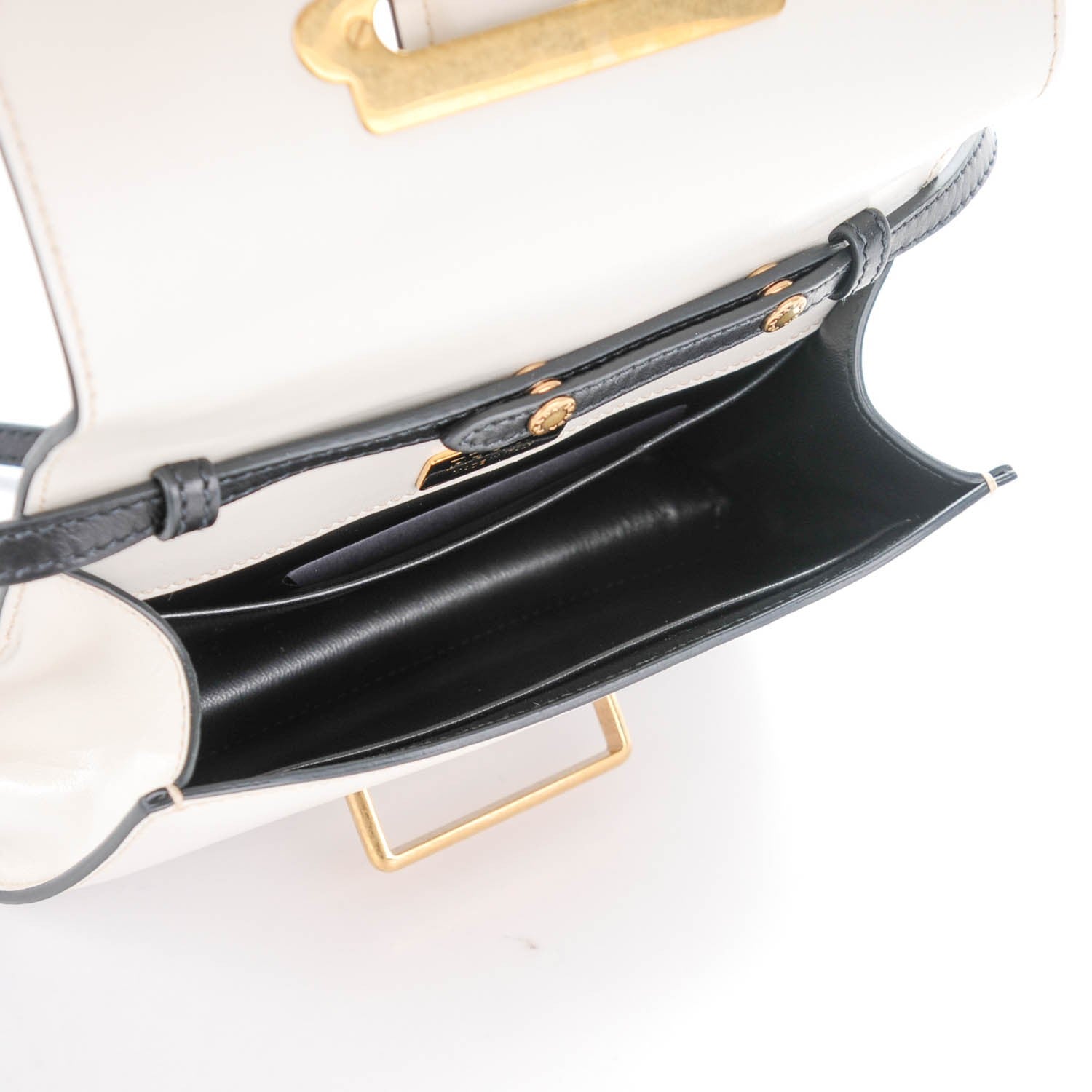 Prada City Calf Saffiano Cahier Bag Talco Black 5 of 6