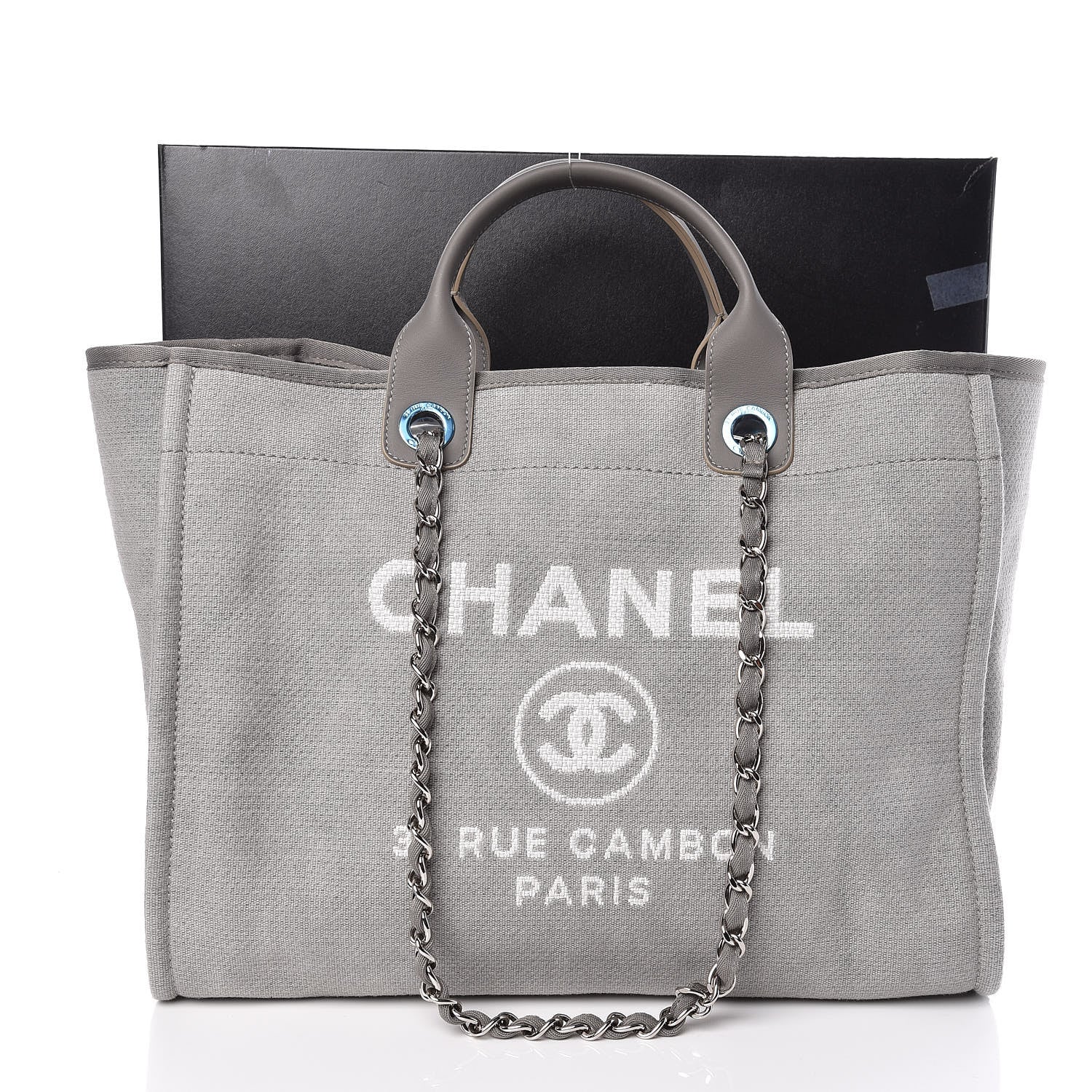 Chanel Canvas Large Deauville Tote Grey 11 of 11