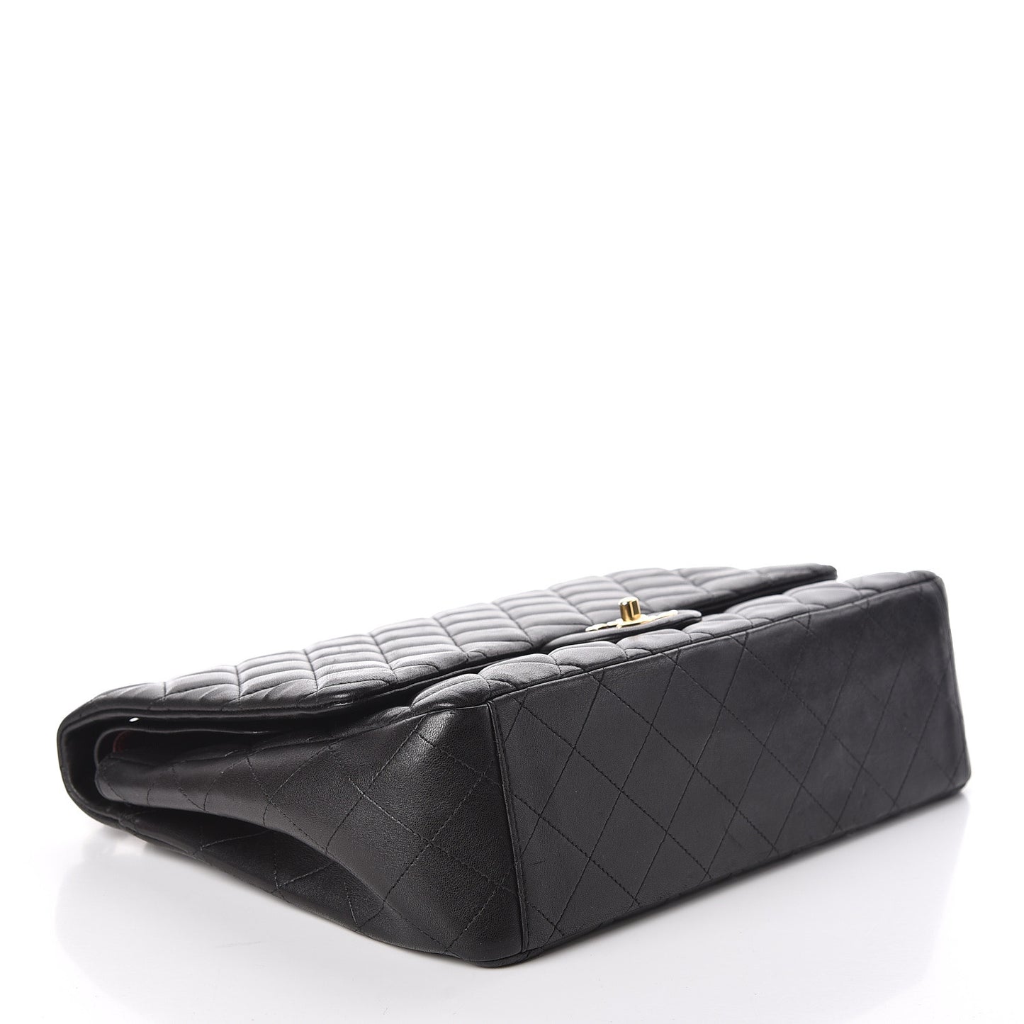 Lambskin Quilted Maxi Double Flap Black