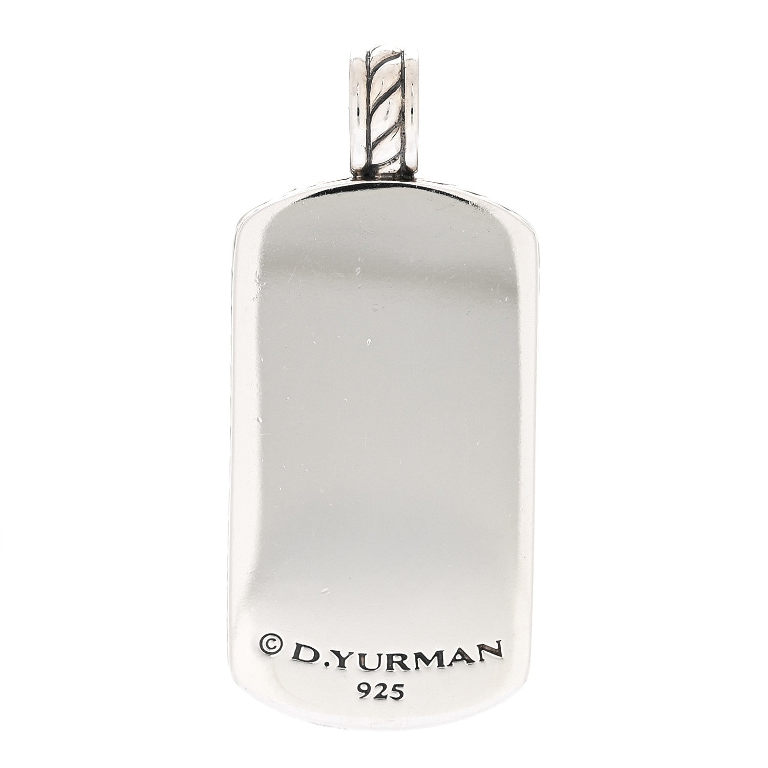 David Yurman Sterling Silver Pietersite Dog Tag Pendant 2 of 3