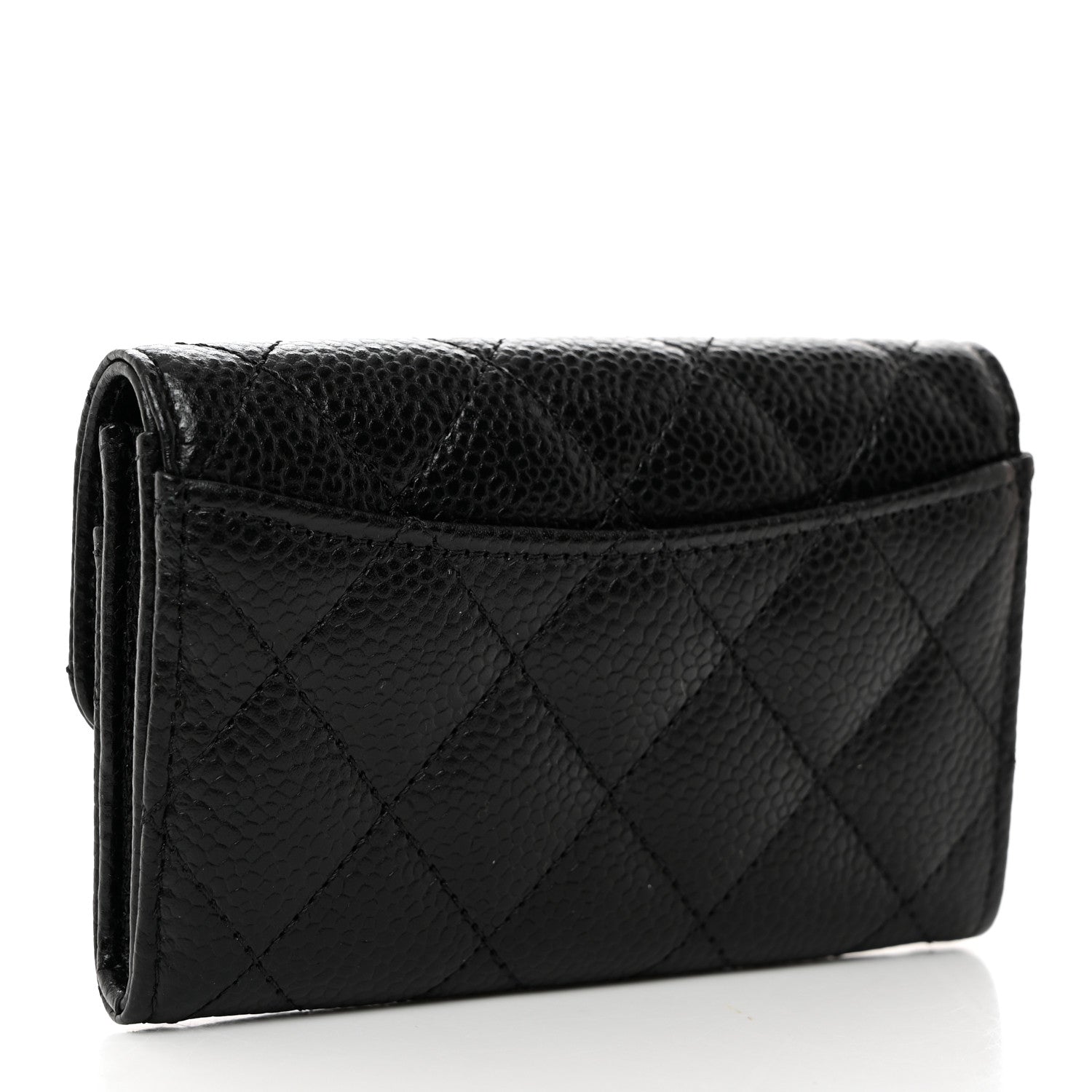 Chanel Caviar Quilted Flap Card Holder Wallet Black 3 of 8