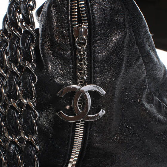 Chanel Lambskin Large Rock and Chain Hobo Black 6 of 9
