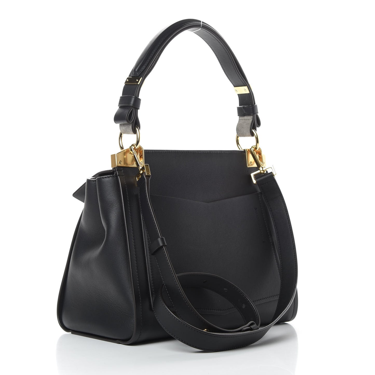Calfskin Small Mystic Shoulder Bag Black