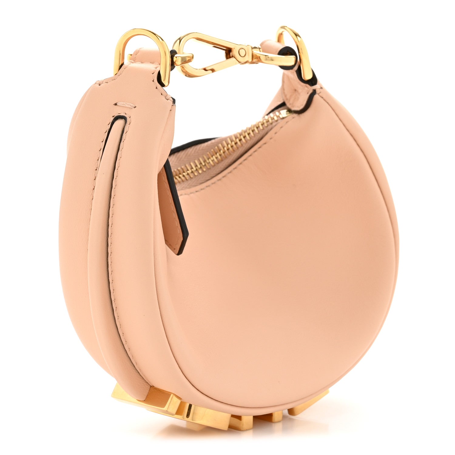 Fendi Vitello Grace Matte Nano Fendigraphy Hobo Charm Light Rose 3 of 14