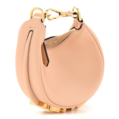 Fendi Vitello Grace Matte Nano Fendigraphy Hobo Charm Light Rose 3 of 14