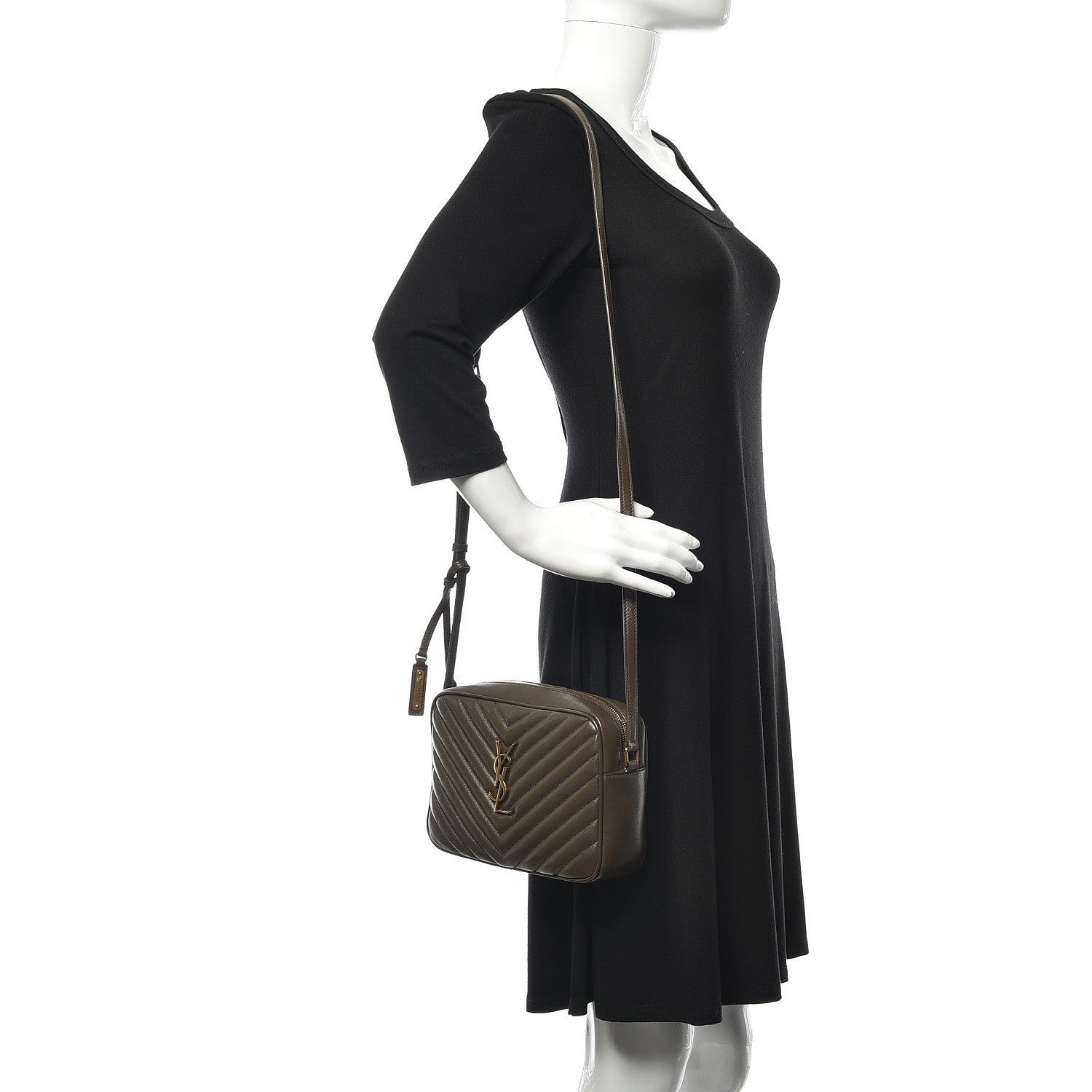 Saint Laurent Calfskin Matelasse Monogram Lou Camera Bag Faggio 2 of 10