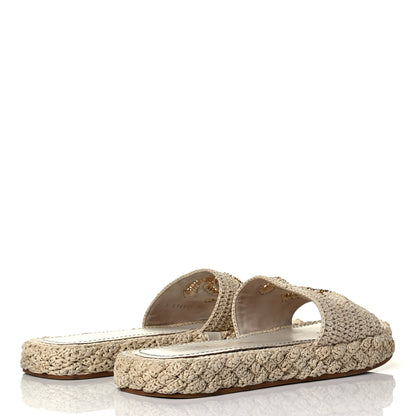 Chanel Cord Braided CC Mules 39 Light Beige 3 of 6