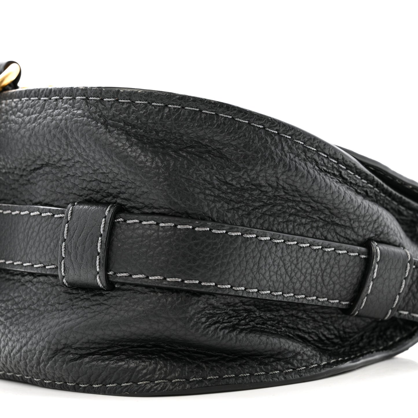 Calfskin Mini Marcie Round Crossbody Bag Black