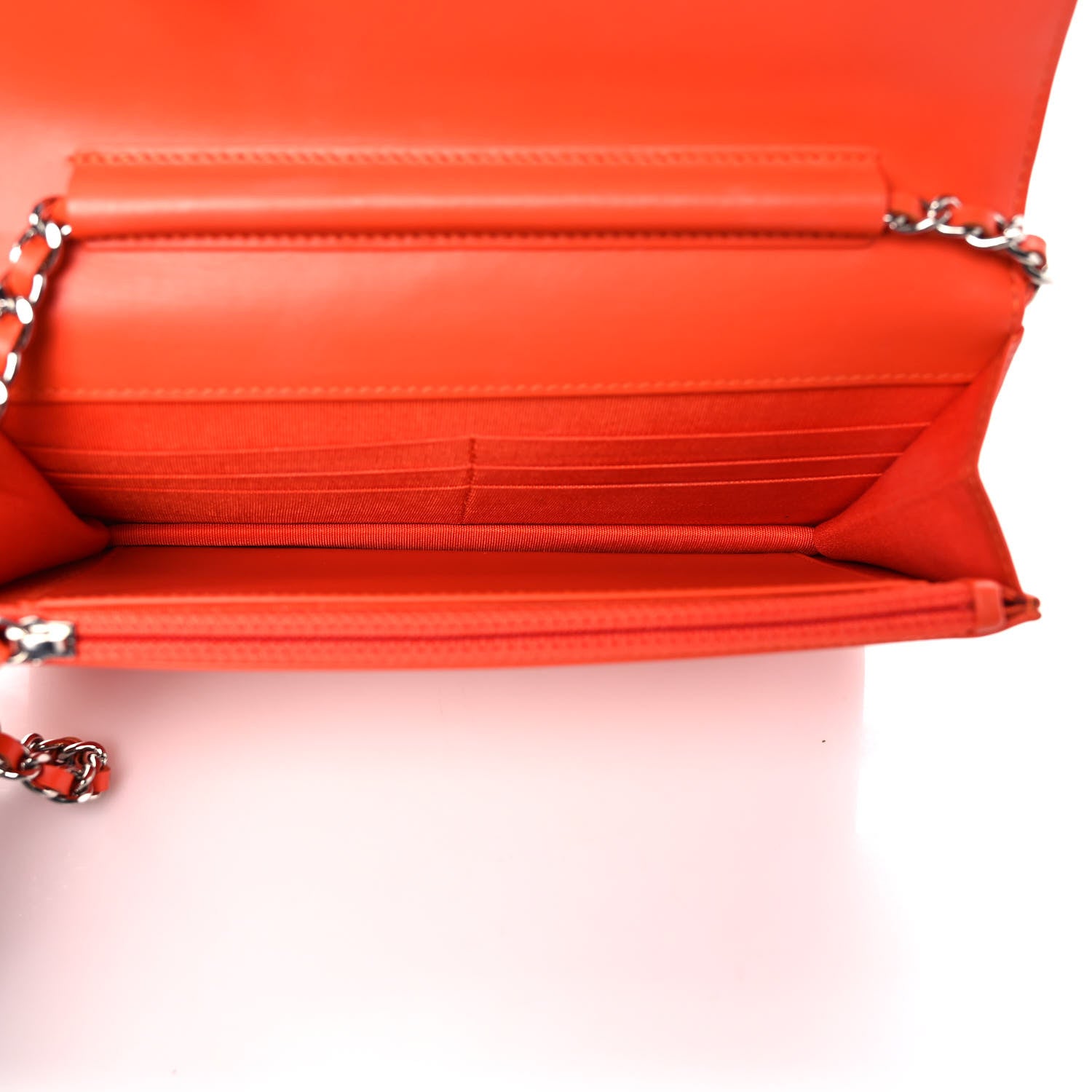 Chanel Patent Calfskin Quilted Boy Wallet On Chain WOC Orange 5 of 10
