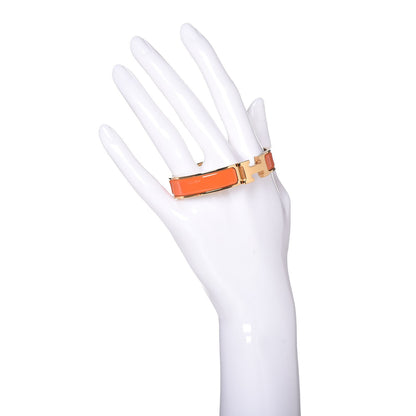 Hermes Enamel Narrow Clic Clac H Bracelet PM Orange 2 of 8