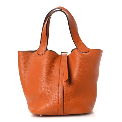 Hermes Taurillon Clemence Picotin 22 MM Orange 1 of 11