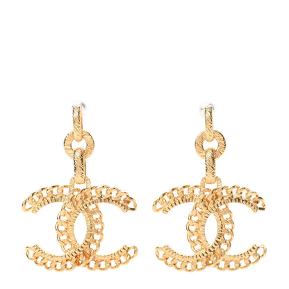 Chanel Metal CC Chain Drop Earrings Gold 1 of 5