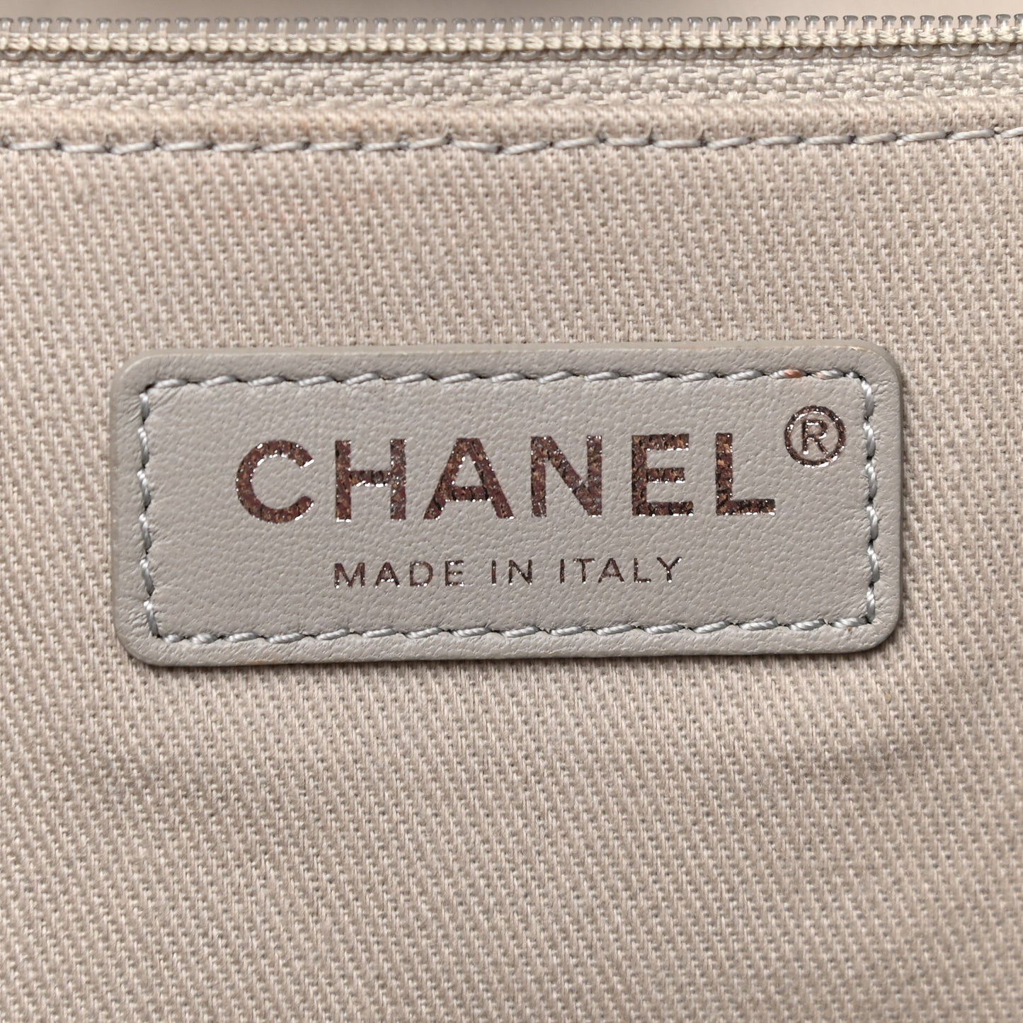 Striped Canvas Medium Deauville Tote Grey Black