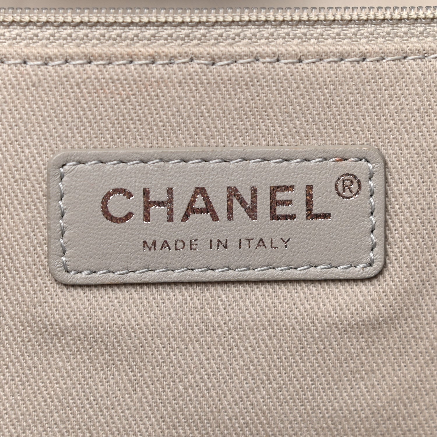 Chanel Striped Canvas Medium Deauville Tote Grey Black 6 of 9