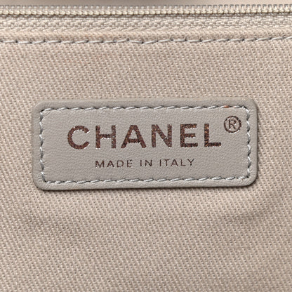 Chanel Striped Canvas Medium Deauville Tote Grey Black 6 of 9
