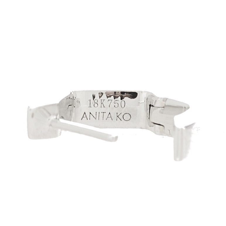 Anita Ko 18K White Gold Diamond Baguette Georgie Huggie Earrings 4 of 5