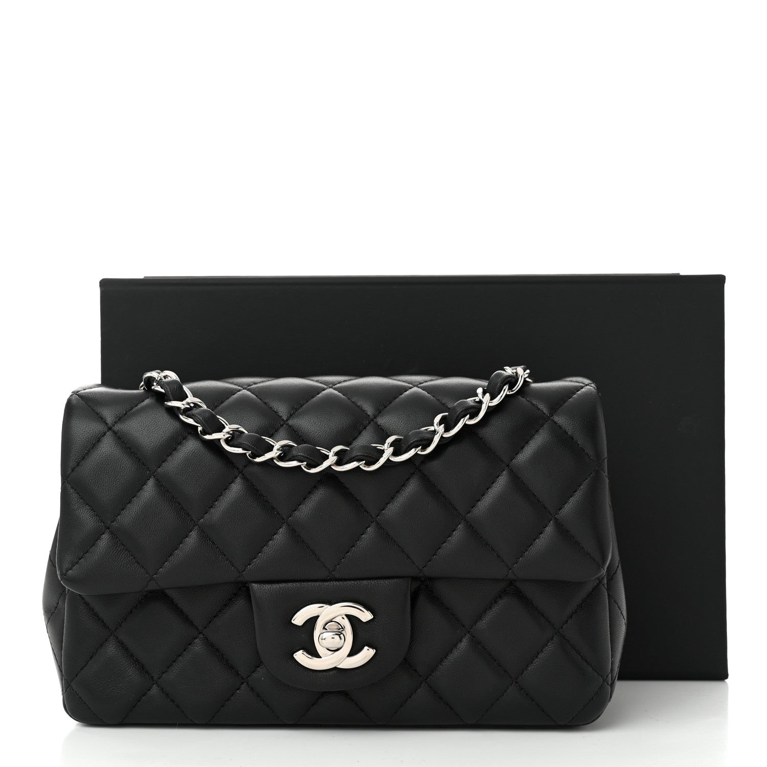 Chanel Lambskin Quilted Mini Rectangular Flap Black 11 of 11