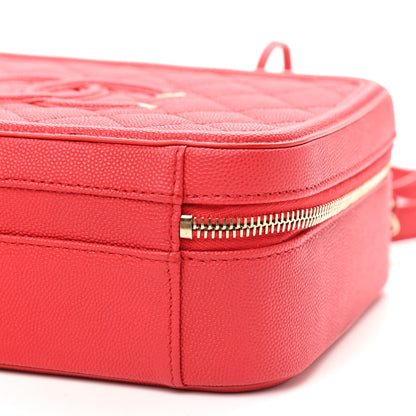 Chanel Caviar Quilted Medium CC Filigree Vanity Case Red 8 of 9