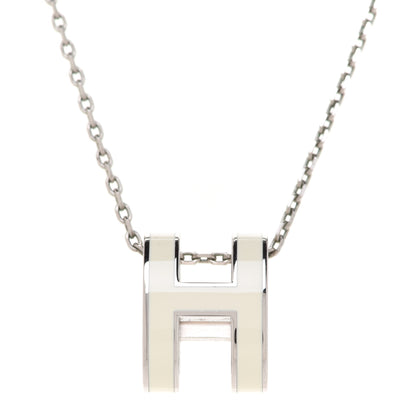 Hermes Lacquered Palladium Pop H Pendant Necklace White 4 of 8
