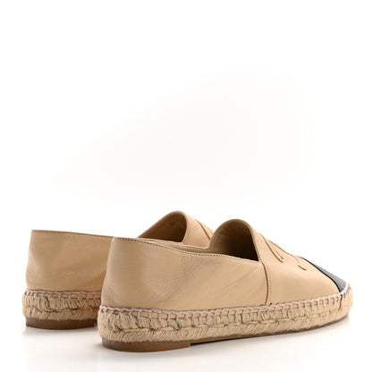 Chanel Lambskin CC Espadrilles 39 Beige Black 4 of 12