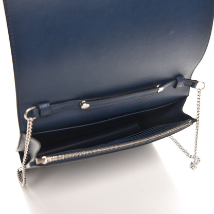 Celine Smooth Lambskin Frame Evening Chain Clutch Steel Blue Plum 5 of 7