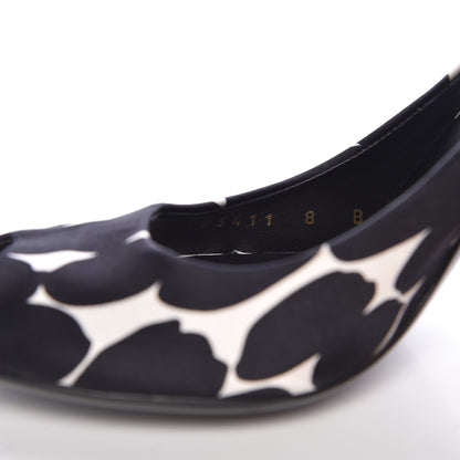 Gucci Satin Animal Print Peep Toe Pumps 7.5 Black 14 of 18