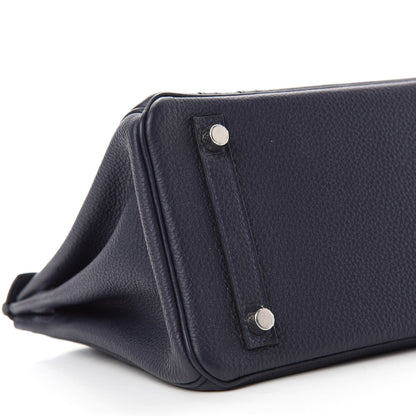 Hermes Togo Swift Officier Birkin 25 Bleu Nuit Vert Cypress 6 of 11