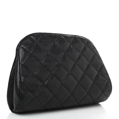 Chanel Aged Calfskin Quilted Leo Lion Clutch Black 2 of 4