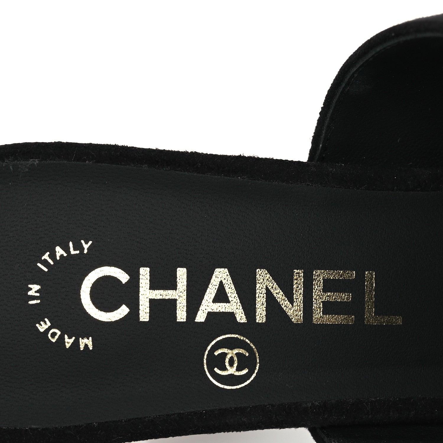 Chanel Suede Kidskin Pearl Sandals 38 Black 8 of 14