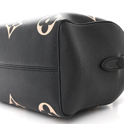 Louis Vuitton Empreinte Monogram Giant Speedy Bandouliere 25 Black Beige 9 of 9