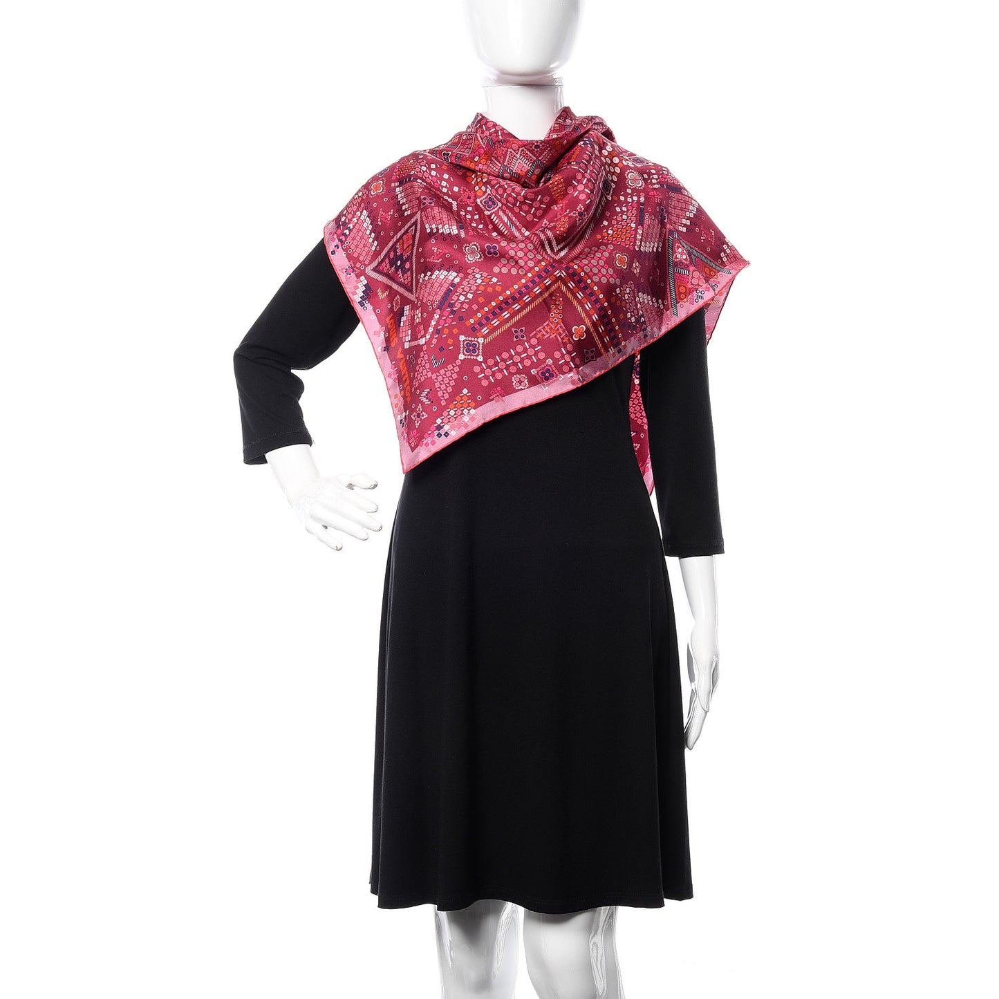 Silk Paradis Square Scarf Burgundy