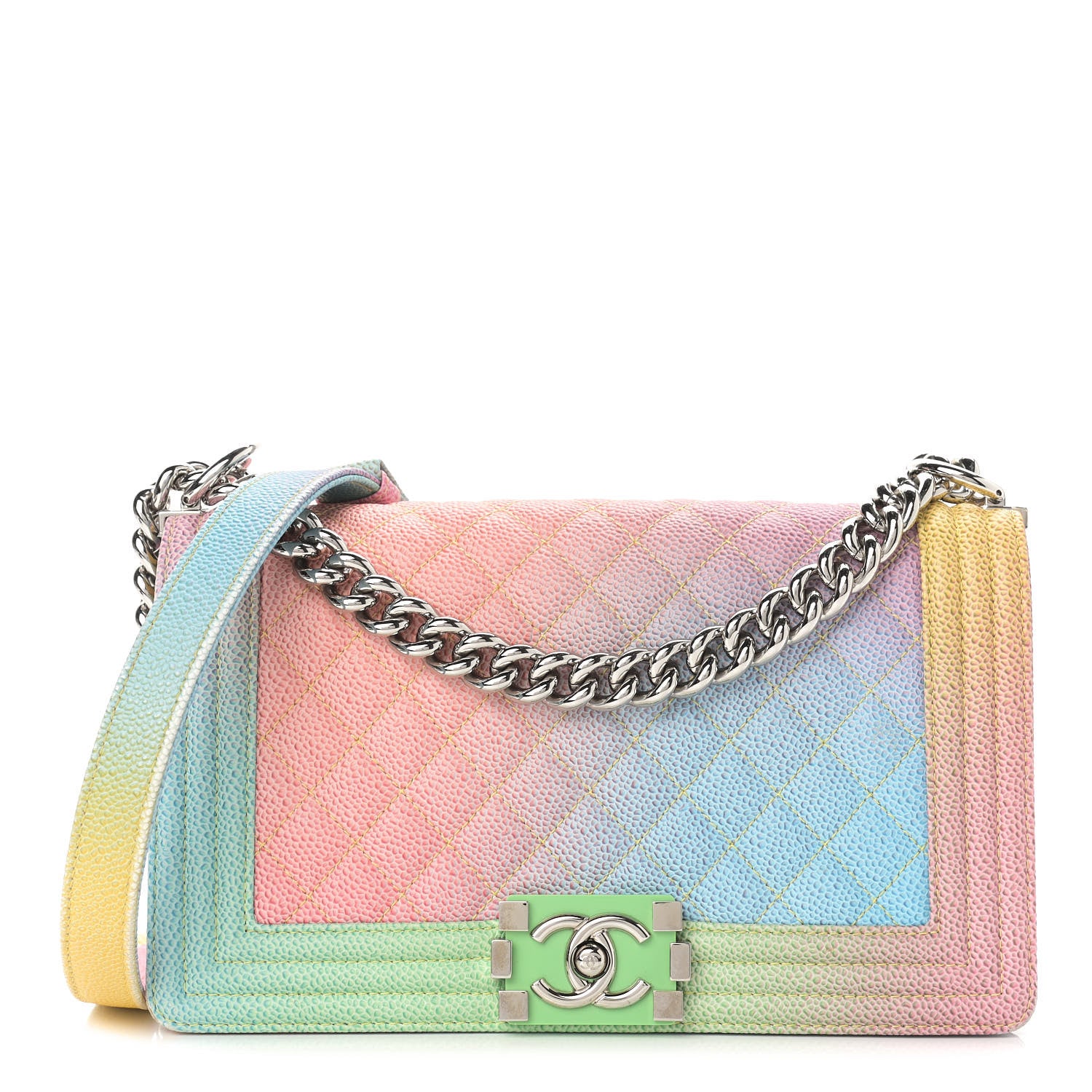 Chanel Caviar Quilted Medium Cuba Rainbow Boy Flap Multicolor 1 of 16