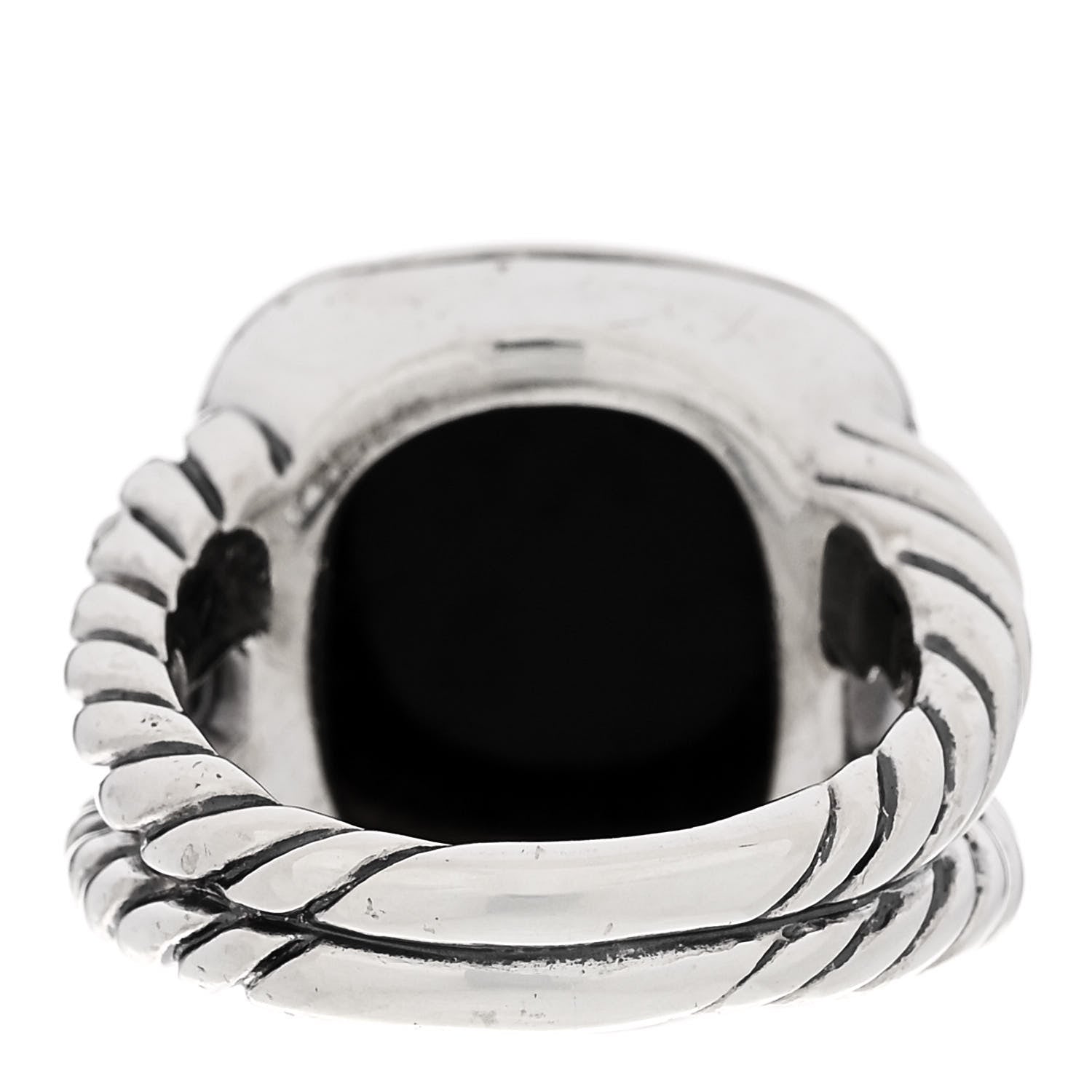 David Yurman Sterling Silver Black Onyx 14mm Albion Ring 54 6.75 4 of 5