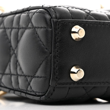 Christian Dior Lambskin Cannage Micro Lady Dior Black 9 of 10