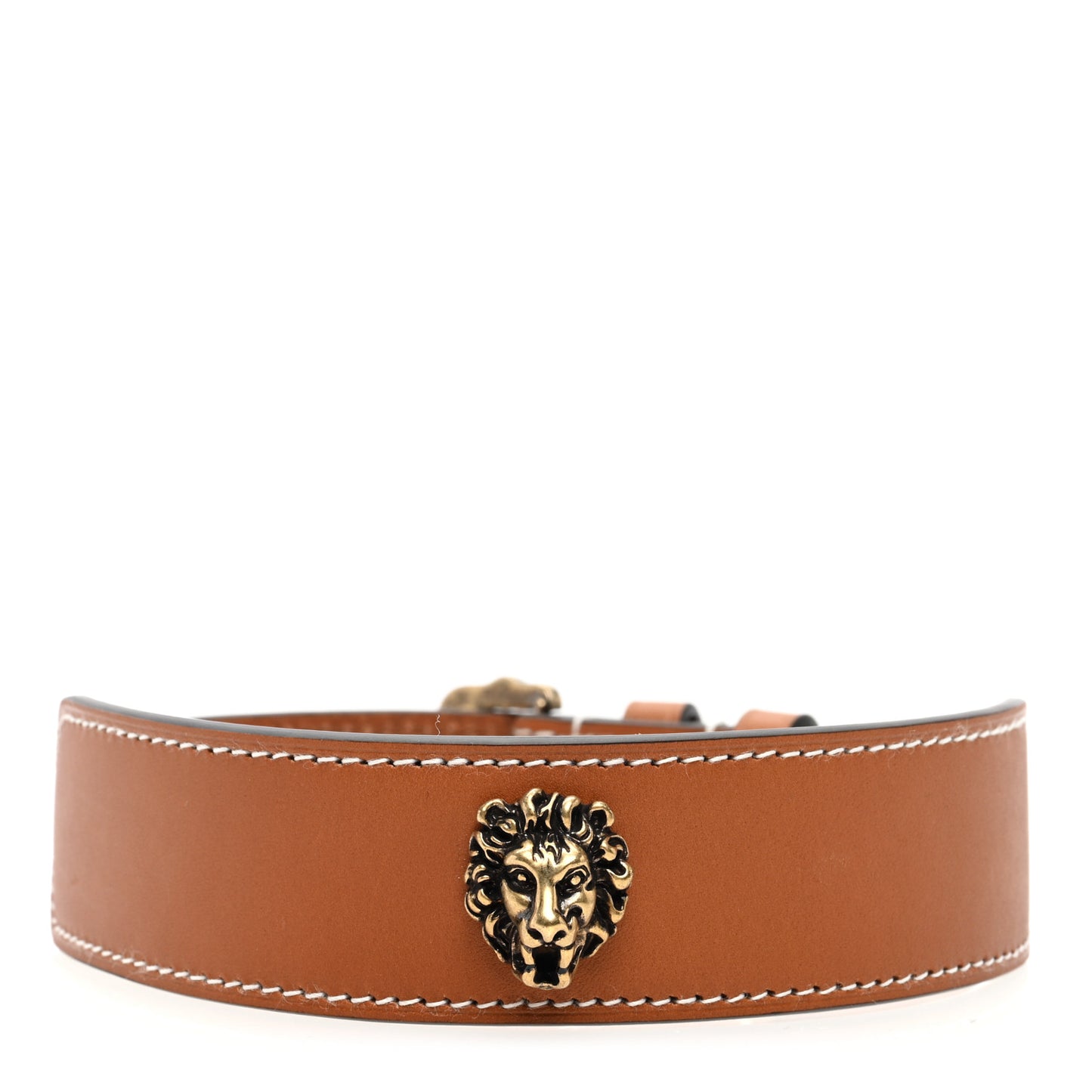 Calfskin Lion Choker Brown