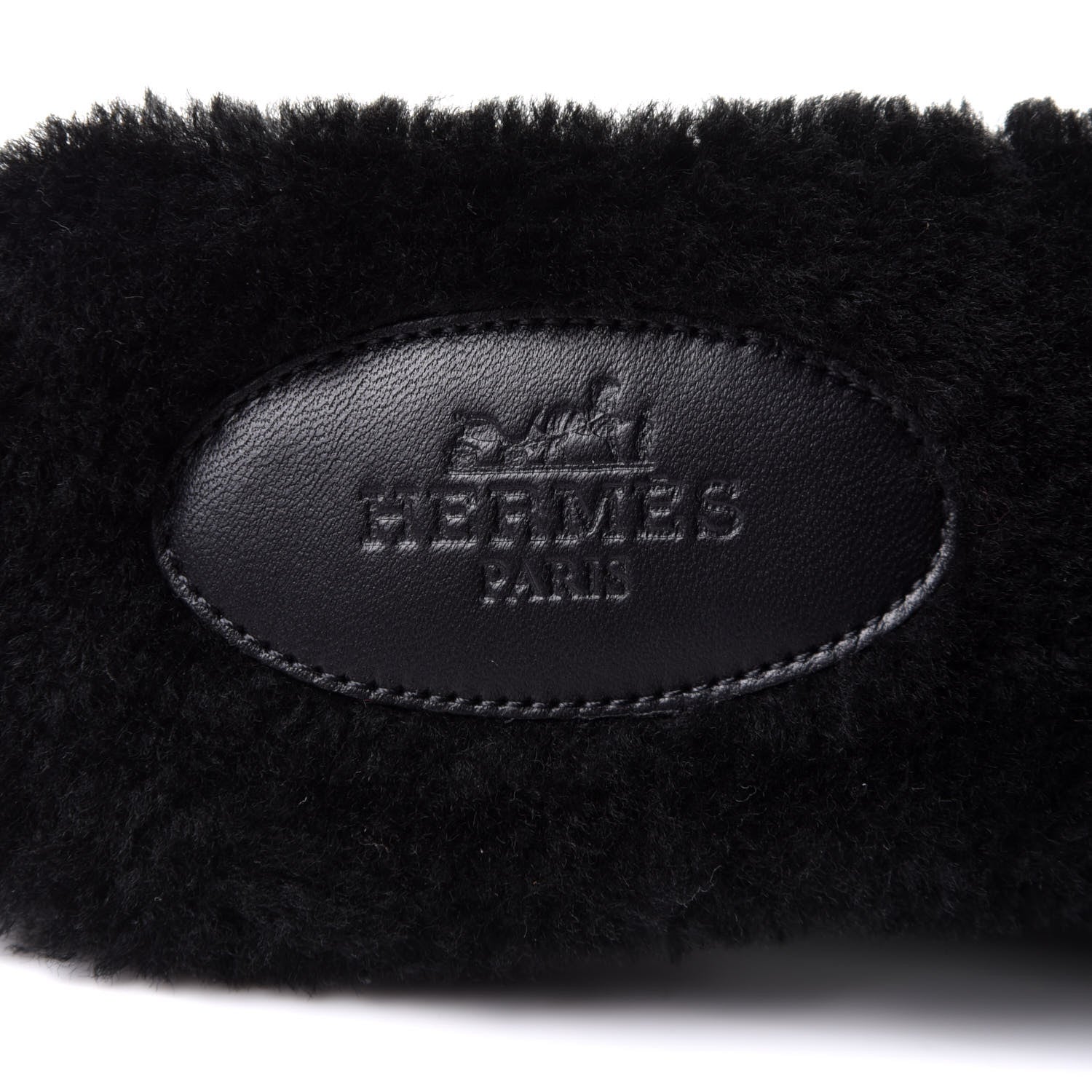 Hermes Woolskin Oran Sandals 37.5 Black 8 of 9