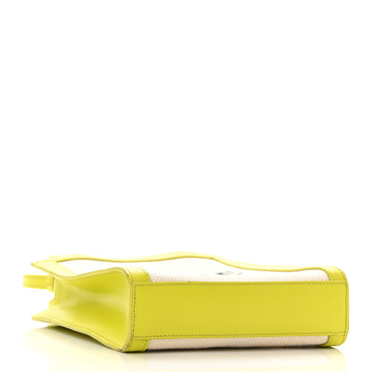 Celine Canvas Calfskin Mini Vertical Cabas Neon Yellow 4 of 9