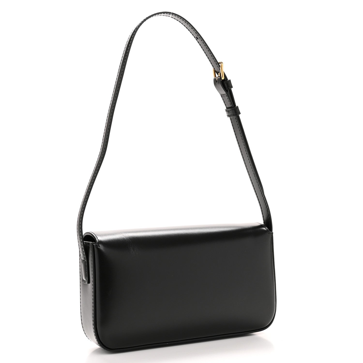 Celine Shiny Calfskin Triomphe Shoulder Bag Black 3 of 11