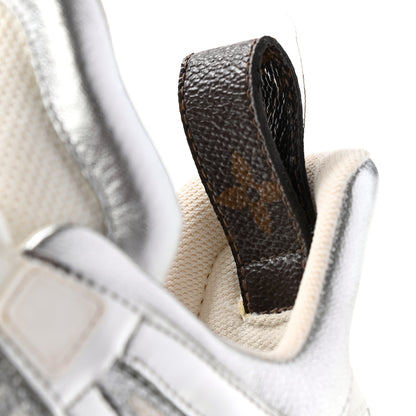 Louis Vuitton Metallic Calfskin Technical Nylon LV Archlight Sneaker 35 Silver White 9 of 15