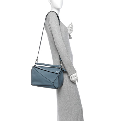 Loewe Calfskin Medium Puzzle Bag Stone Blue 3 of 23