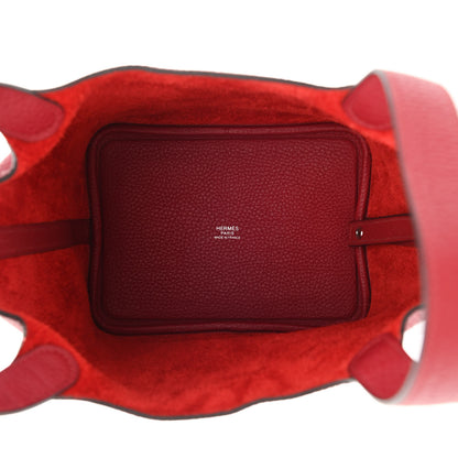 Hermes Taurillon Clemence Picotin Lock 18 PM Rouge Grenat 4 of 11