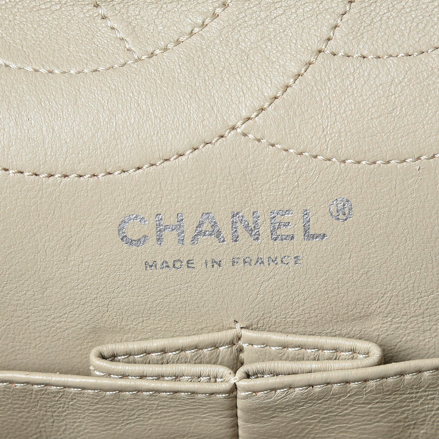 Aged Calfskin Quilted 2.55 Reissue 227 Flap Beige